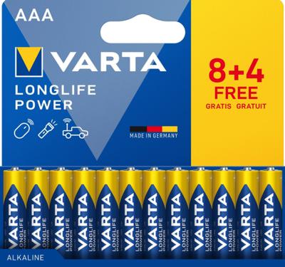 Batterijen Varta longlife power 1,5 V AAA LR03 (12 Stuks)