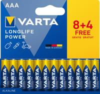 Batterijen Varta longlife power 1,5 V AAA LR03 (12 Stuks) - thumbnail