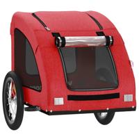 Hondenfietstrailer oxford stof en ijzer rood - thumbnail
