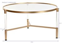 Hoofdtafel DKD Home Decor Glamour Transparant Gouden Acryl Metaal 87 x 87 x 50 cm - thumbnail