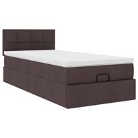 Ottoman bed met matras en LED's 120x200 cm stof donkerbruin - thumbnail