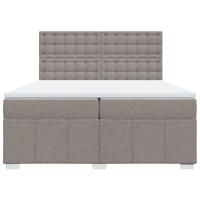 Boxspring met matras stof taupe 200x200 cm - thumbnail