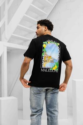 Malelions Amalfi Window T-Shirt Heren Zwart - Maat XS - Kleur: Zwart | Soccerfanshop