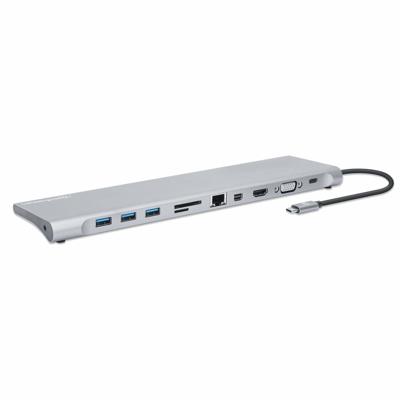 Manhattan 130578 USB-C dockingstation Geschikt voor merk (dockingstation): Universeel Incl. laadfunctie, Geïntegreerde kaartlezer, USB-C Power Delivery - thumbnail