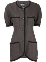 Chanel Pre-Owned linen slim-fit buttoned blouse - Black - thumbnail