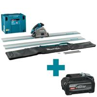 Makita SP001GZ06 Accu Invalcirkelzaag AWS XGT 40V Max + Geleiderail (2st.), Koppelstrip en Tas Basic Body in Mbox - thumbnail