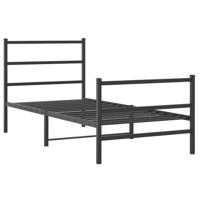 Bedframe met hoofd- en voeteneindemetaal zwart 90x190 cm - thumbnail