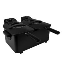 Inventum GF461B Koude Zone Friteuse 2x2.5L 1800W Zwart - thumbnail