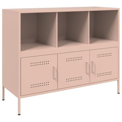 Dressoir 100,5x39x79 cm staal roze