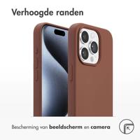 Accezz Liquid Silicone Backcover met MagSafe voor Apple iPhone 15 Pro Telefoonhoesje Bruin - thumbnail