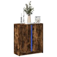 Dressoir met LED 77x34x85 cm bewerkt hout gerookt eikenkleurig - thumbnail