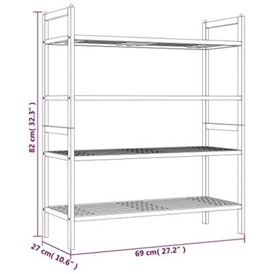Schoenenrekken 2 st 69x27x41 cm massief walnotenhout