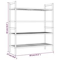 Schoenenrekken 2 st 69x27x41 cm massief walnotenhout - thumbnail