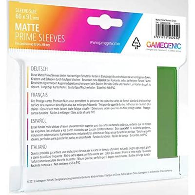 Gamegenic - Sleeves Matte Prime Green (100 Sleeves)