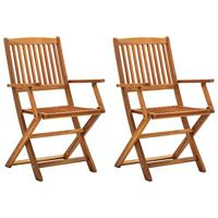 Tuinstoelen inklapbaar 2 st massief acaciahout - thumbnail