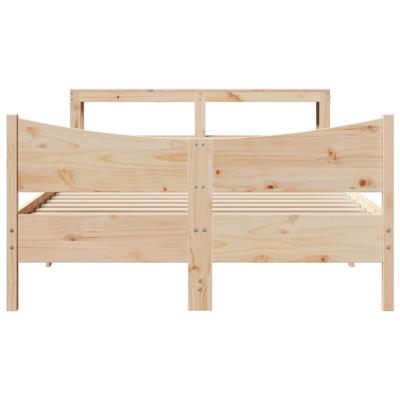 Bedframe met hoofdbord massief grenenhout 140x190 cm - thumbnail