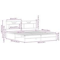 Bedframe zonder matras hout sonoma eikenkleurig 183x203 cm - thumbnail