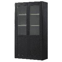 WOOOD Buffetkast 'Gunnar' Grenenhout, 217 x 120cm, kleur Mat Zwart - thumbnail