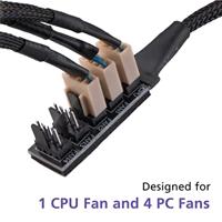 Akasa AK-CBFA08-30BK 1>5x PWM 4-pin 30cm - thumbnail