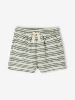 Gestreepte short met honingraat voor babyjongens wit, gestreept - thumbnail