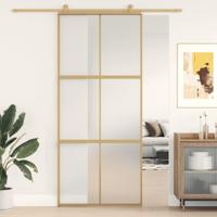 VidaXL Schuifdeur 90x205 cm mat esg-glas en aluminium goudkleurig - thumbnail
