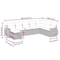 8-delige Loungeset met kussens poly rattan bruin - thumbnail