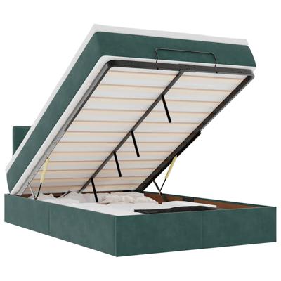 Ottoman bed met matras 90x190cm fluweel donkergroen