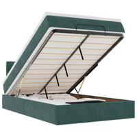 Ottoman bed met matras 90x190cm fluweel donkergroen - thumbnail