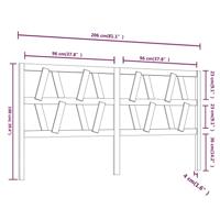 Hoofdbord 206x4x100 cm massief grenenhout zwart - thumbnail