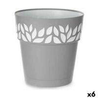 Zelfwaterende bloempot Stefanplast Cloe Grijs Plastic 29 x 29 x 29 cm (6 Stuks) - thumbnail