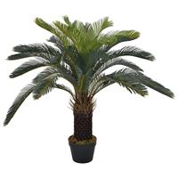 VidaXL Kunstplant met pot cycaspalm 90 cm groen - thumbnail
