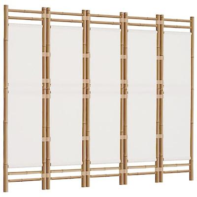 Kamerscherm 5-panelen inklapbaar 200 cm bamboe en canvas