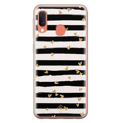 Samsung Galaxy A20e siliconen telefoonhoesje - Hart streepjes