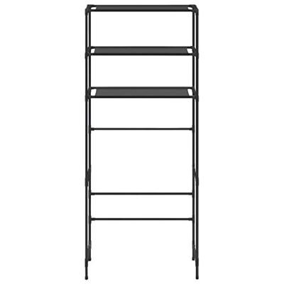 VidaXL Opbergrek voor boven wasmachine 3-laags 69x28x169 cm zwart - thumbnail