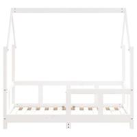 Kinderbedframe 70x140 cm massief grenenhout wit - thumbnail