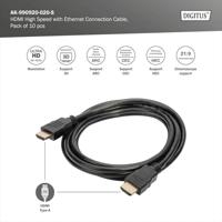 Digitus AK-990920-020-S HDMI-kabel HDMI Aansluitkabel HDMI-A-stekker, HDMI-A-stekker 2.00 m Zwart 4K UHD, Audio Return Channel (ARC) - thumbnail