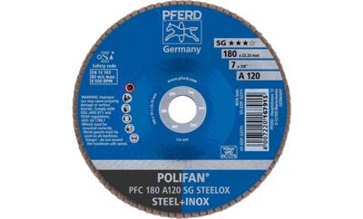 PFERD TOOLS 67712185 PFC 180 A 120 SG STEELOX Lamellenschijf Diameter 180 mm Boordiameter 22.23 mm RVS, Staal 10 stuk(s)