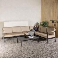 Nohr Loungeset 'Pamella' Met bank en tafel, kleur Zand - thumbnail