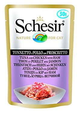 SCHESIR in jelly Tuna and chicken with ham - nat kattenvoer - 50 g
