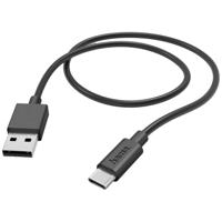 Hama 00201594 USB-laadkabel USB 2.0 USB-A stekker, USB-C stekker 1.00 m Zwart - thumbnail