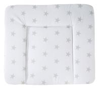 Verschoonmatje - ROBA - LITTLE STARS - 85 x 75 cm - Wit met grijze sterren - thumbnail