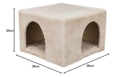 Gezellige pluchehut - 36 × 25 × 36 cm - Beige - Voor konijnen en kleine knaagdieren - thumbnail