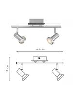 Home sweet home LED opbouwspot Stone 2 lichts ↔ 33,5 cm - mat staal - thumbnail