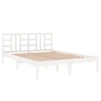 Bedframe massief hout wit 150x200 cm - thumbnail