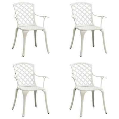 VidaXL Tuinstoelen 4 st gietaluminium wit