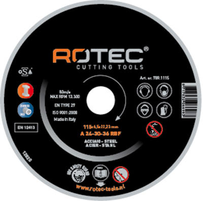 Rotec Afbraamschijven Staal | 115x6,5x22,2 | A-R - 789.1115 Rotec Afbraamschijven Staal | 115x6,5x22,2 | A-R - 789.1115