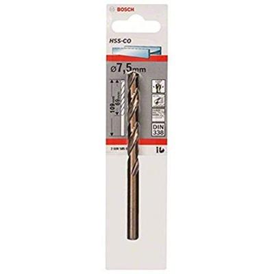 Bosch Accessories 2608585859 HSS Metaal-spiraalboor 7.5 mm Gezamenlijke lengte 109 mm Kobalt DIN 338 Cilinderschacht 1 stuk(s) Bosch Accessories 2608585859 HSS Metaal-spiraalboor 7.5 mm Gezamenlijke lengte 109 mm Kobalt DIN 338 Cilinderschacht 1 stuk(s)