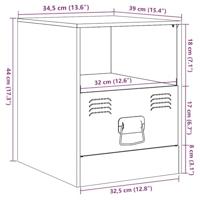 Nachtkastje 34,5x39x44 cm staal roze - thumbnail