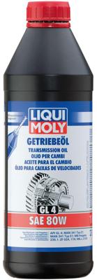 LIQUI MOLY transmissie-olie "gl4". gear oil gl4 sae 80w lm 1 ltr.
