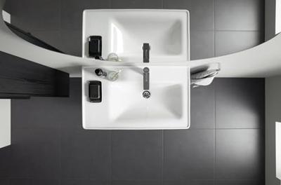 Wastafel Duravit D-Neo Rand Overloop Kraanvlak 1 Kraangat 80 cm Hoogglans Wit Rechts Duravit - thumbnail